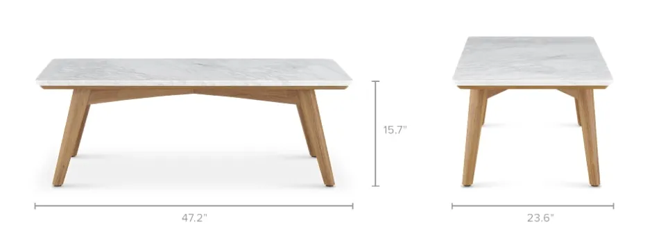 Online Seb Rectangular Marble Coffee Table Coffee Tables|Small Living Room Furniture