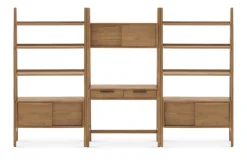 New Seb Wall Desk with Bookshelf Set Shelves & Bookcases