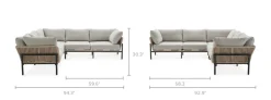 Clearance Sierra Outdoor L-Shape Sectional Sofa Outdoor Sofas