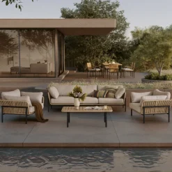 Best Sierra Outdoor Sofa, 2 Lounge Chairs & Coffee Table Set Outdoor Sofas|Outdoor Furniture Sets