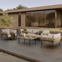 Best Sierra Outdoor Sofa, 2 Lounge Chairs & Coffee Table Set Outdoor Sofas|Outdoor Furniture Sets