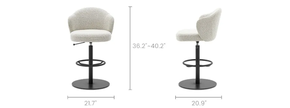 Best Simone Performance Bouclé Counter Stool, Matt Black Stools & Bar Stools