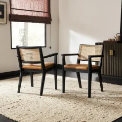 Online Sloane Cane and Leather Chair Dining Chairs