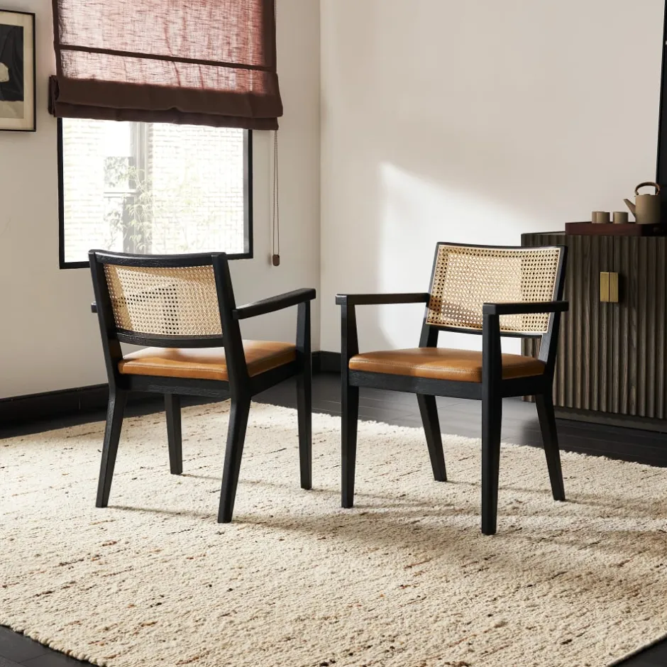 Online Sloane Cane and Leather Chair Dining Chairs