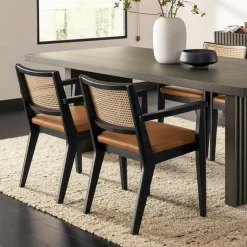 Online Sloane Cane and Leather Chair Dining Chairs