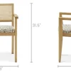 Clearance Sloane Cane Chair with Armrest Dining Chairs