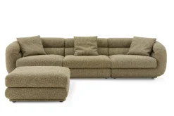 Hot Solari Performance Fabric Extended Sofa with Ottoman Living Room Sets|Living Room Sets