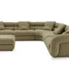 Best Solari Performance Fabric L-Shaped Sectional Sofa with Ottoman Living Room Sets|Living Room Sets