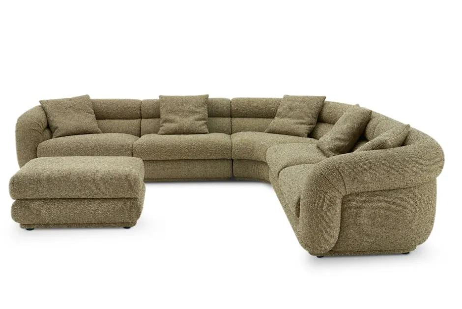 Best Solari Performance Fabric L-Shaped Sectional Sofa with Ottoman Living Room Sets|Living Room Sets