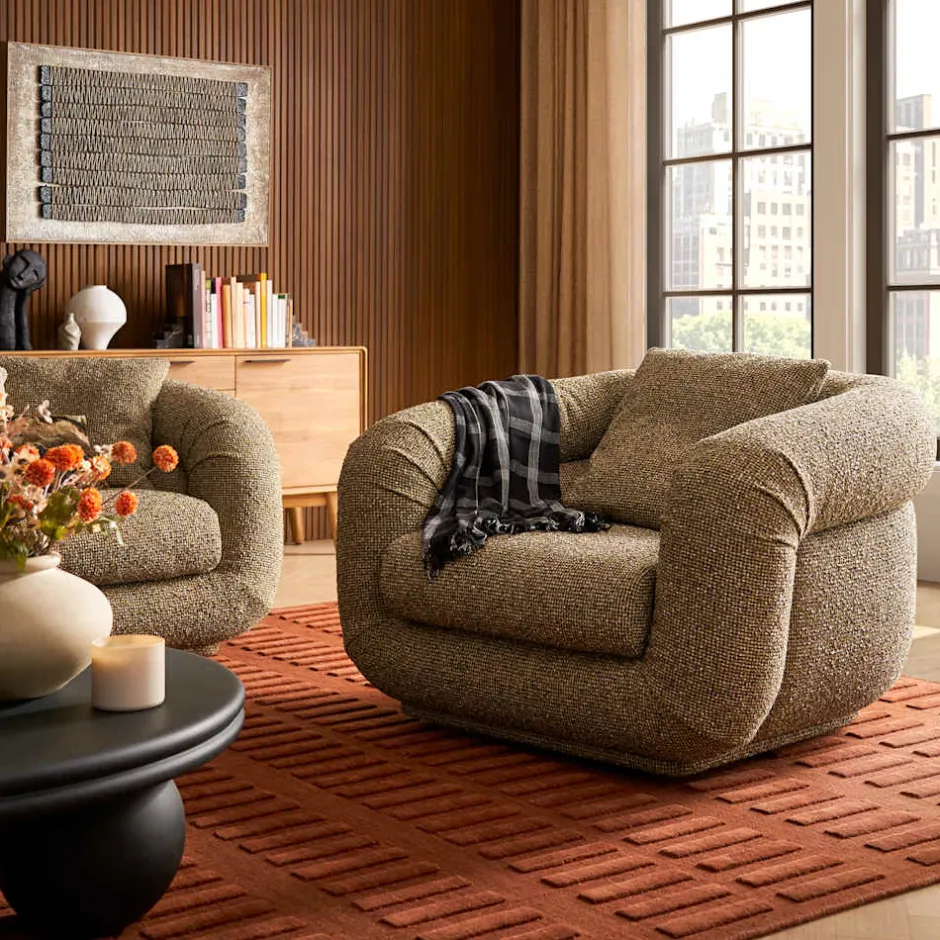 New Solari Performance Fabric Swivel Chair Armchairs And Accent Chairs