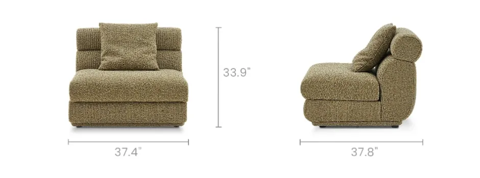 Discount Solari Performance Fabric Armless Sofa Armchairs And Accent Chairs|Modular Sofas