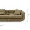 Clearance Solari Performance Fabric Extended Sofa 3 Seater Sofas