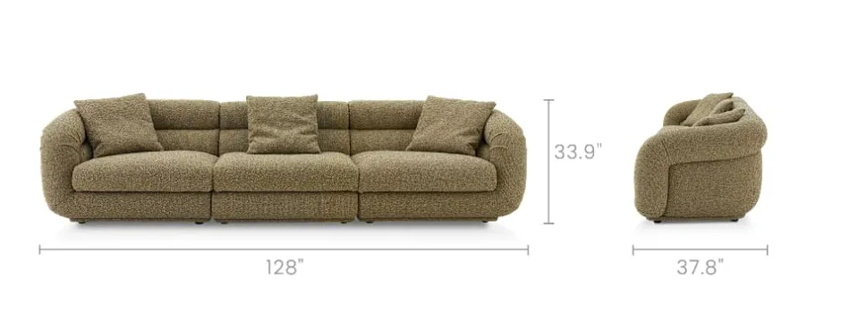 Clearance Solari Performance Fabric Extended Sofa 3 Seater Sofas