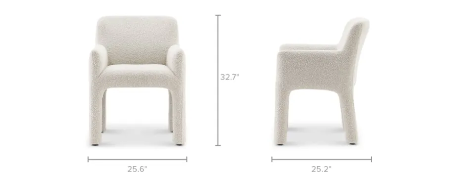 Online Sonia Performance Bouclé Dining Arm Chair Office Chairs|Dining Chairs