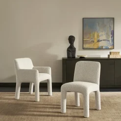 Online Sonia Performance Bouclé Dining Arm Chair Office Chairs|Dining Chairs