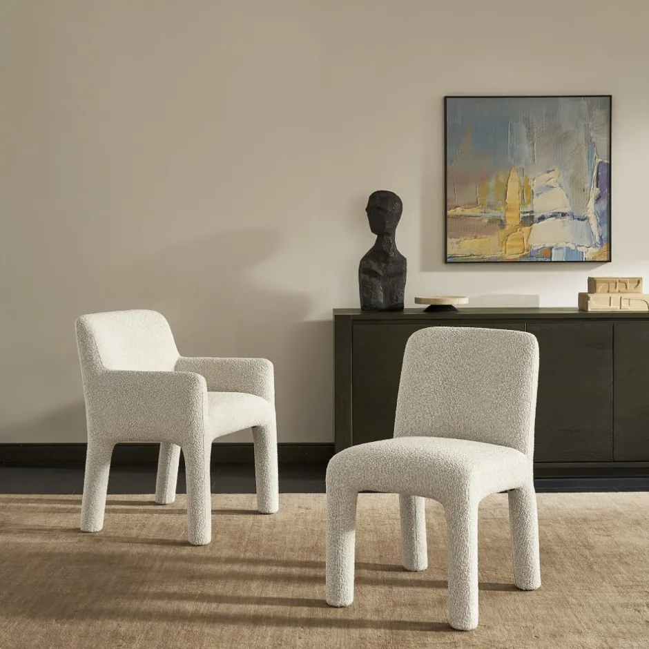 Online Sonia Performance Bouclé Dining Arm Chair Office Chairs|Dining Chairs
