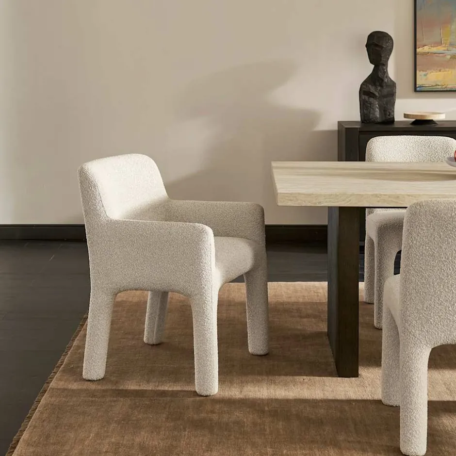 Online Sonia Performance Bouclé Dining Arm Chair Office Chairs|Dining Chairs