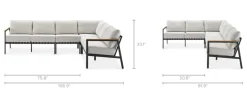 New Sorrento Outdoor Extended L-Shape Sectional Sofa Outdoor Sofas