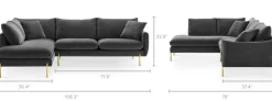 Fashion Verona Bumper Chaise Sectional Sofa Sectional Sofas