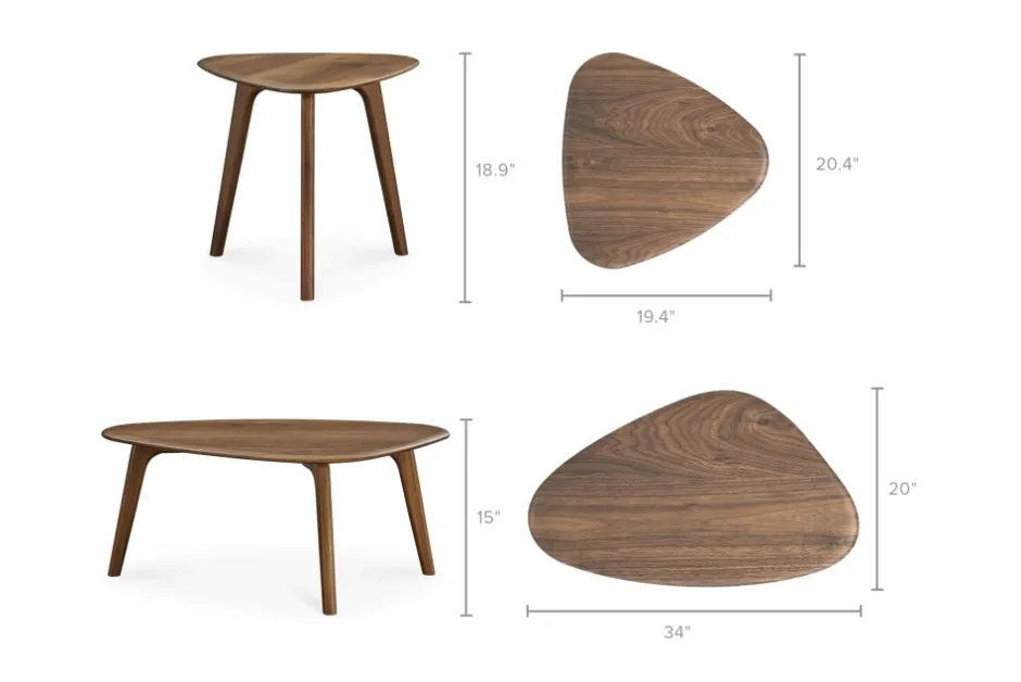 Discount Vincent Coffee Table Set, Walnut Coffee Tables|Small Living Room Furniture