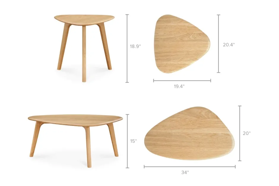 Sale Vincent Coffee Table Set, Oak Coffee Tables|Small Living Room Furniture