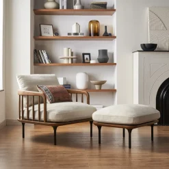 Outlet Wayne Armchair with Ottoman Armchairs And Accent Chairs|Living Room Sets