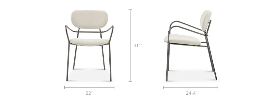 Hot Winslow Performance Bouclé Dining Arm Chair Dining Chairs