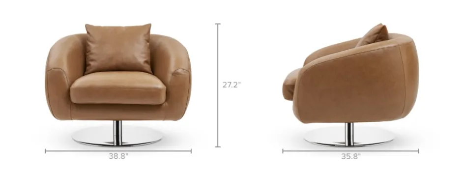 Fashion Xander Leather Swivel Armchair Armchairs And Accent Chairs