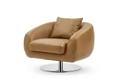 Fashion Xander Leather Swivel Armchair Armchairs And Accent Chairs