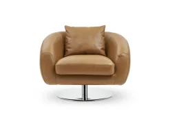 Fashion Xander Leather Swivel Armchair Armchairs And Accent Chairs