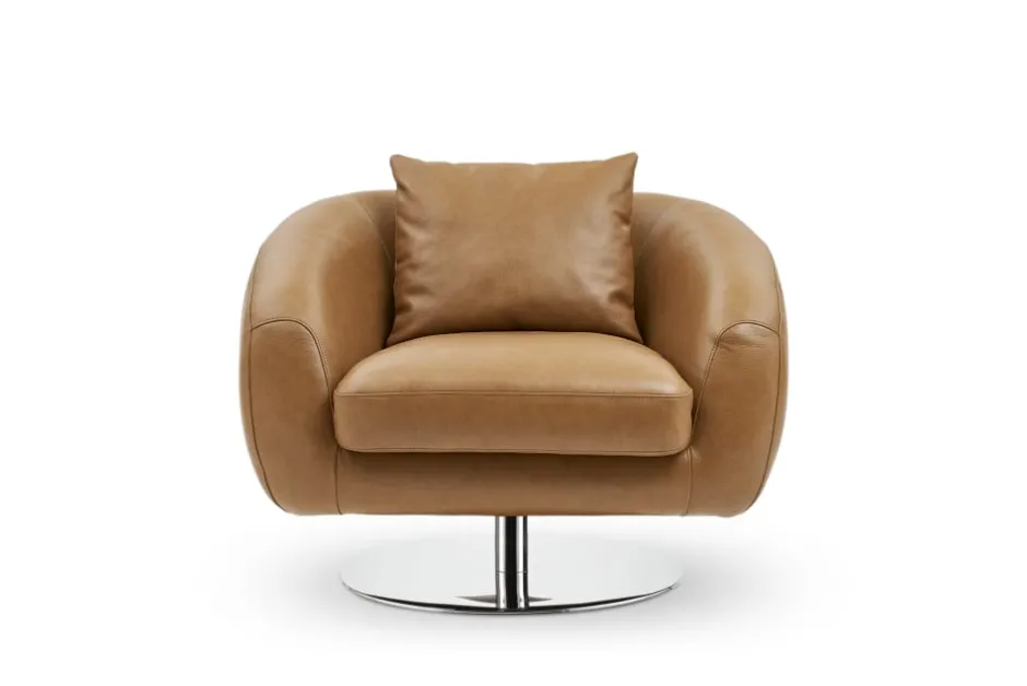 Fashion Xander Leather Swivel Armchair Armchairs And Accent Chairs