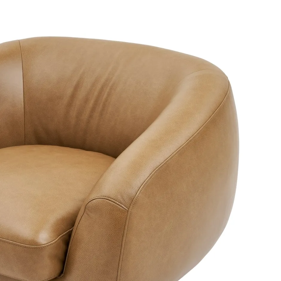 Fashion Xander Leather Swivel Armchair Armchairs And Accent Chairs